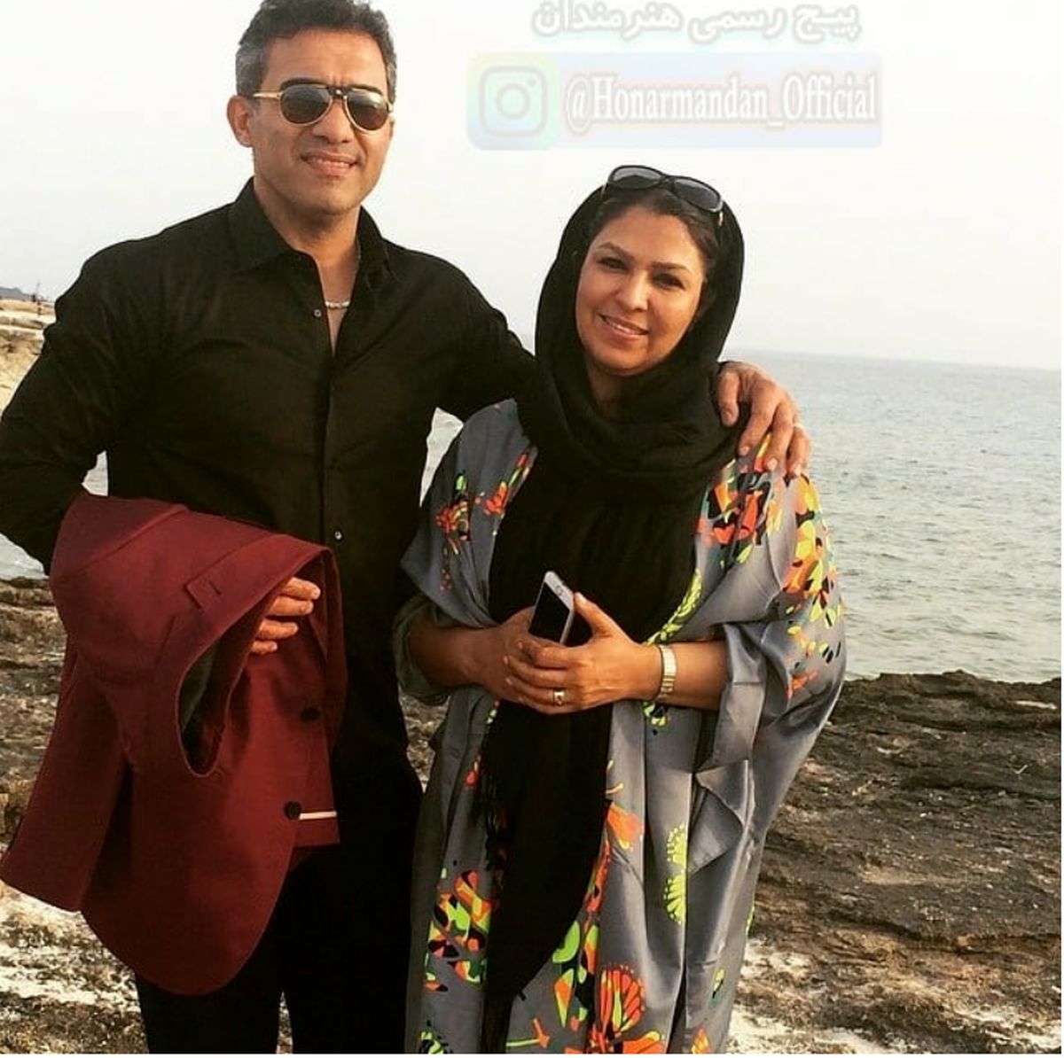 احمدرضا عابد زاده و همسرش لب آب+عکس