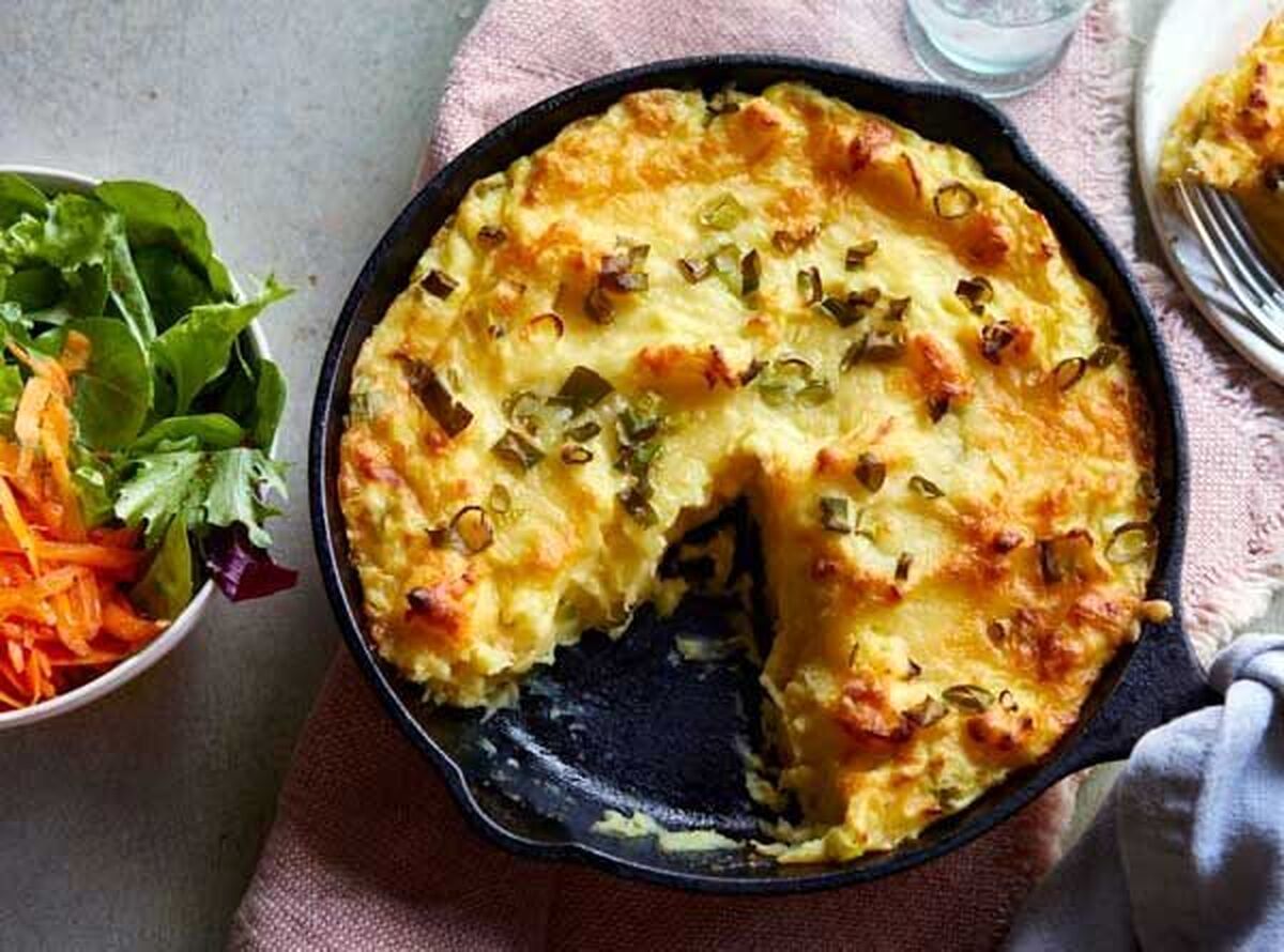 طرز تهیه پای سیب زمینی و بادمجان مخصوص گیاه خواران
