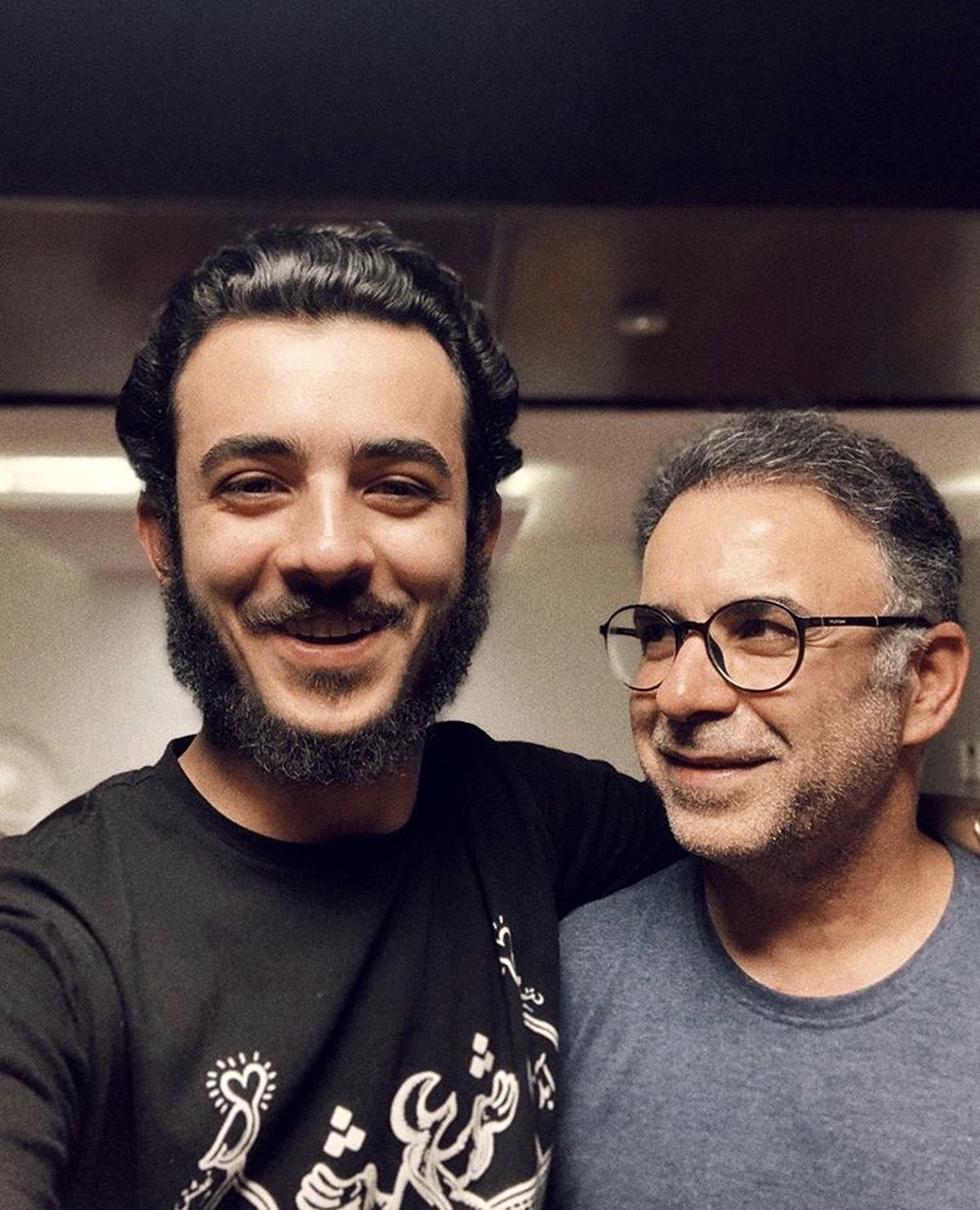 علی شادمان در کنار پدرش + عکس