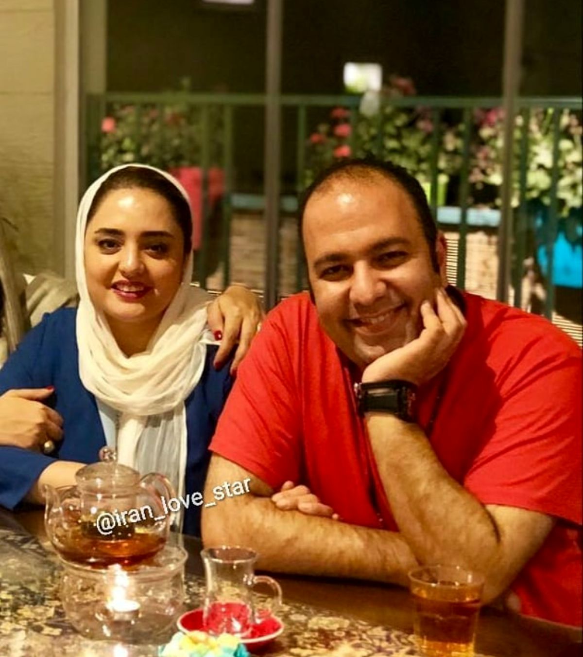 نرگس محمدی و همسرش در رستوران+عکس