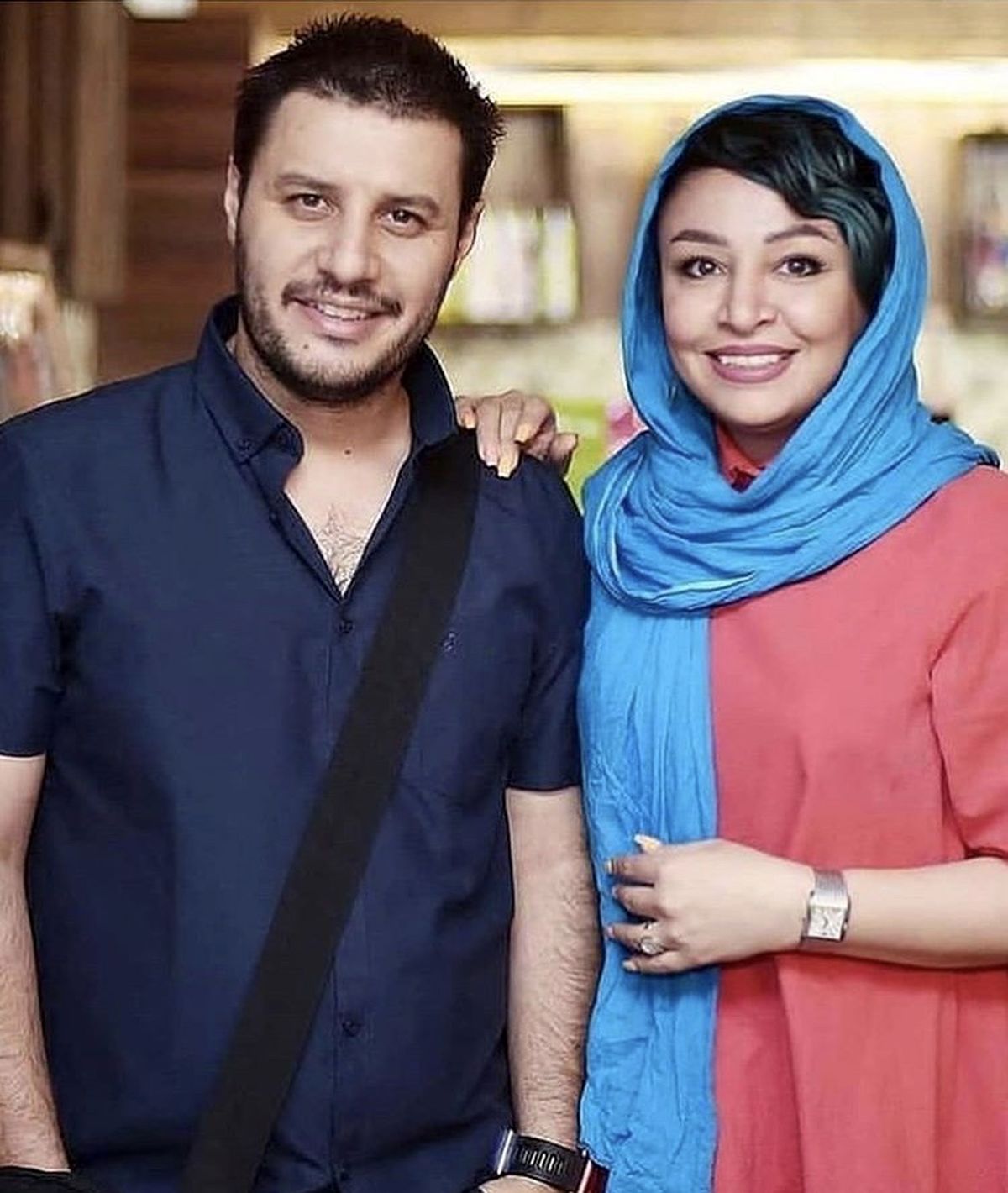 جواد عزتی و همسرش + عکس