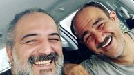 مهران غفوریان و دوستش در ماشین + عکس