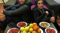 عکس چله زمستونی داماد بوی باران و خانم بازیگر
