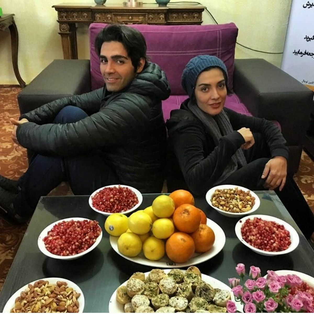عکس چله زمستونی داماد بوی باران و خانم بازیگر