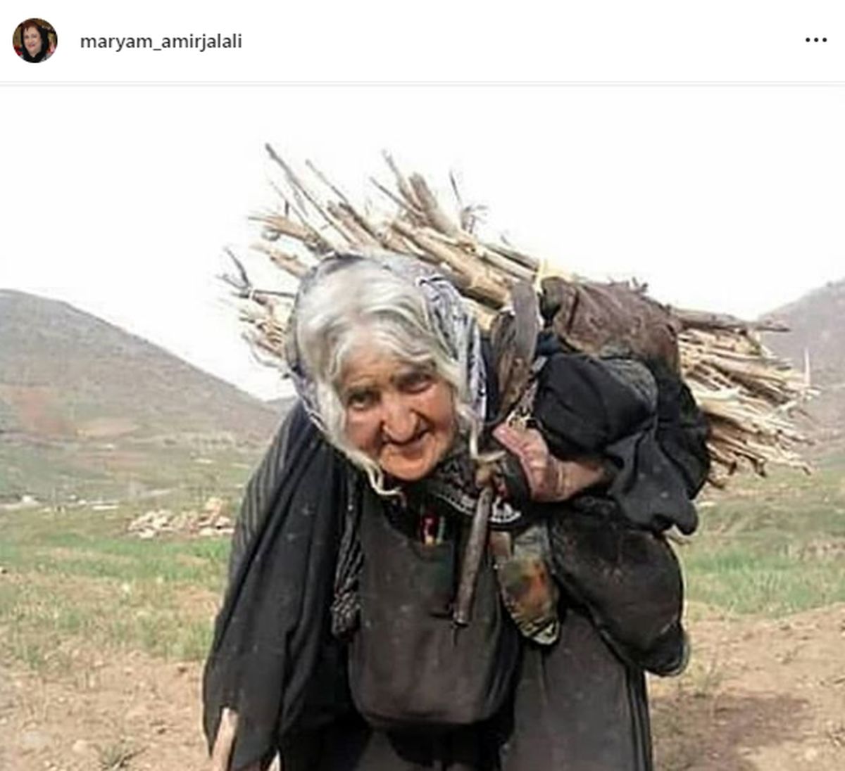 عکس مادر زحمت کش در صفحه مریم امیرجلالی