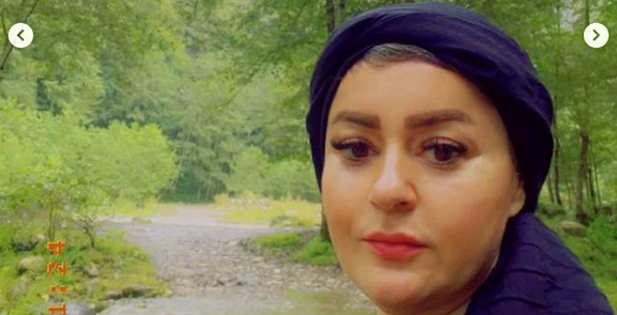 سلفی نعیمه نظام دوست در یک روستای سرسبز + عکس