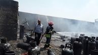 انفجار در گاراژ شارژ کپسول گاز مایع / یک نفر دچار سوختگی شد + تصاویر