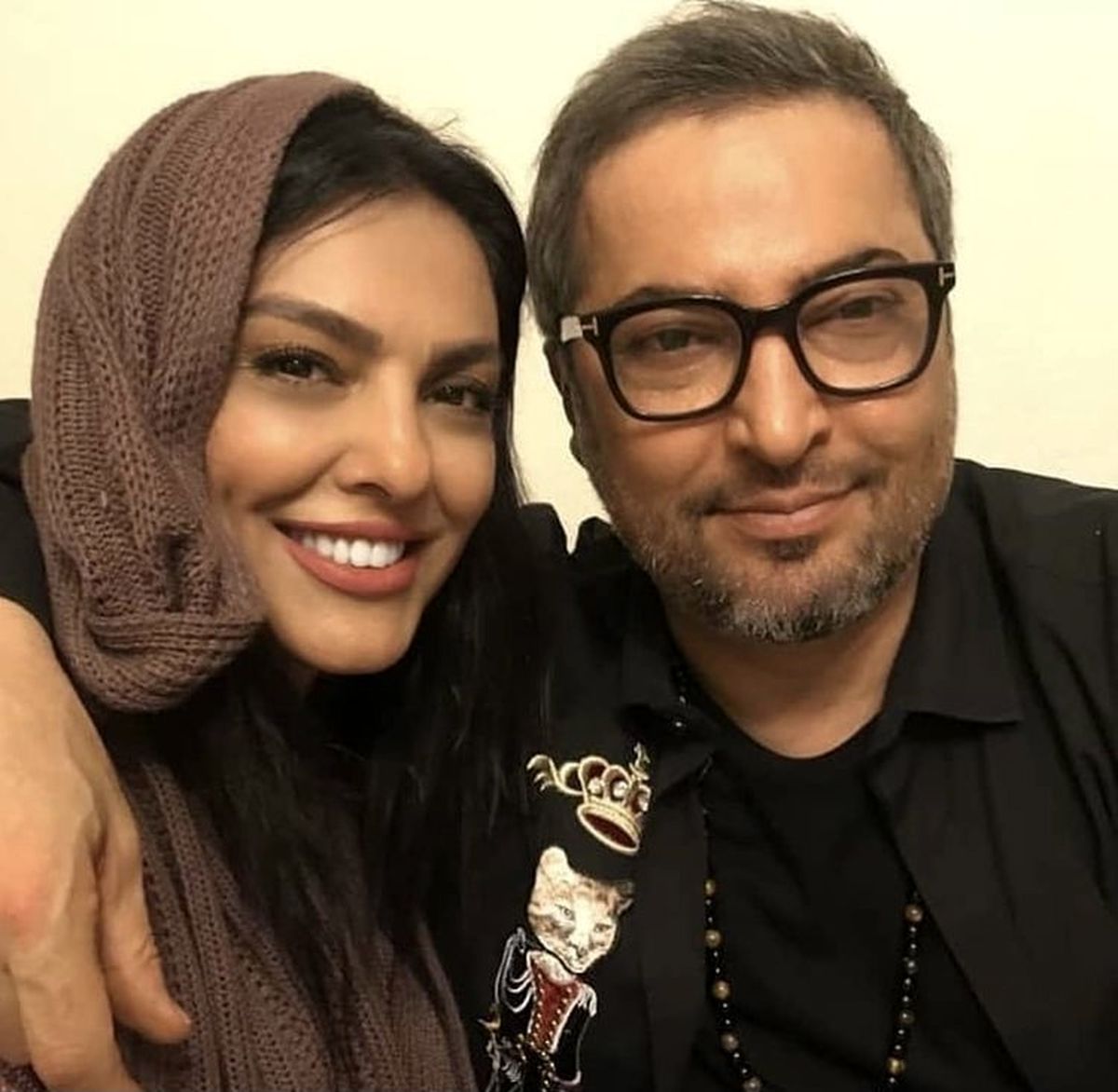 زنده یاد مهرداد میناوند و همسرش + عکس