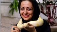 عشق خانم بازیگر به حیوانات عجیب!
