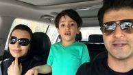 ماشین گردی بازیگر پایتخت با خانواده+عکس