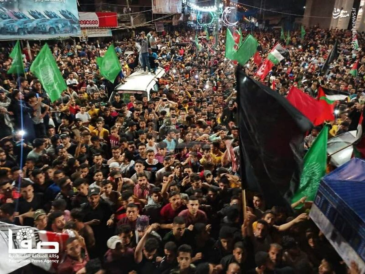 جشن فلسطینیان پس از اعلام آتش بس+تصاویر