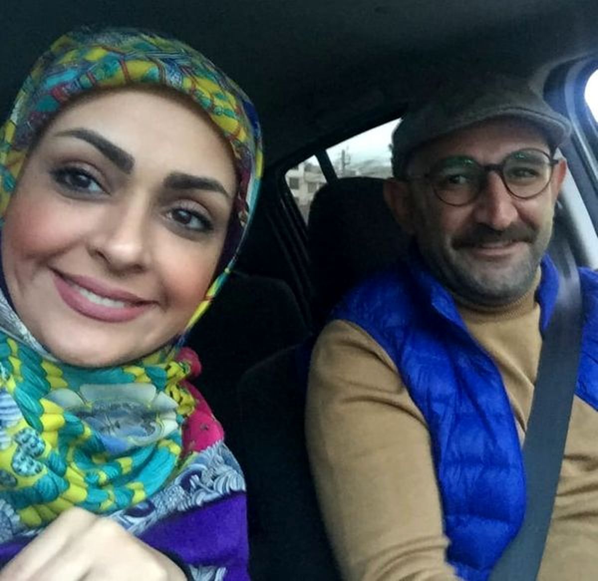 سلفی ماشینی اوس موسی و همسرش + عکس