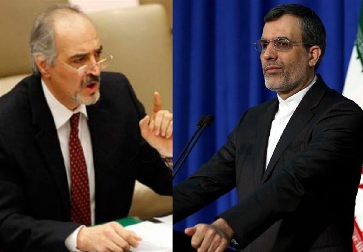 دیدار جابری انصاری و بشار جعفری در کنفرانس آستانه ۳