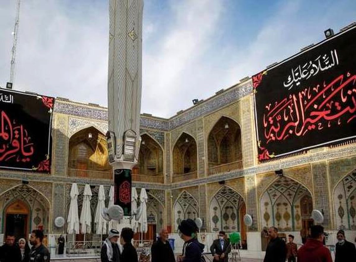 سیاهپوش شدن حرم امیر المومنین(ع) در ایام فاطمیه+تصاویر