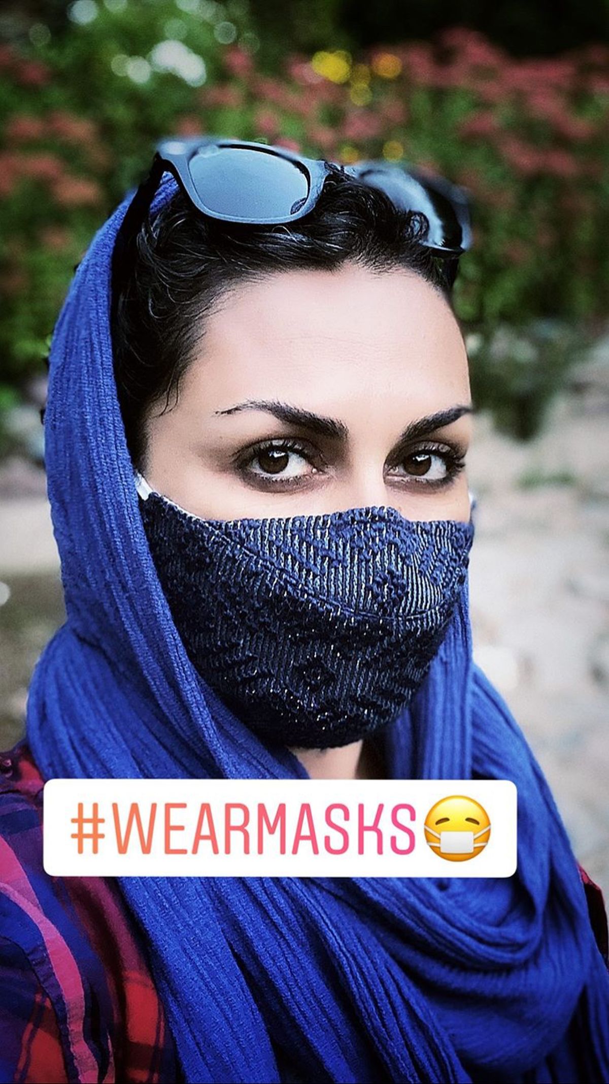 ماسک متفاوت خانم بازیگر + عکی