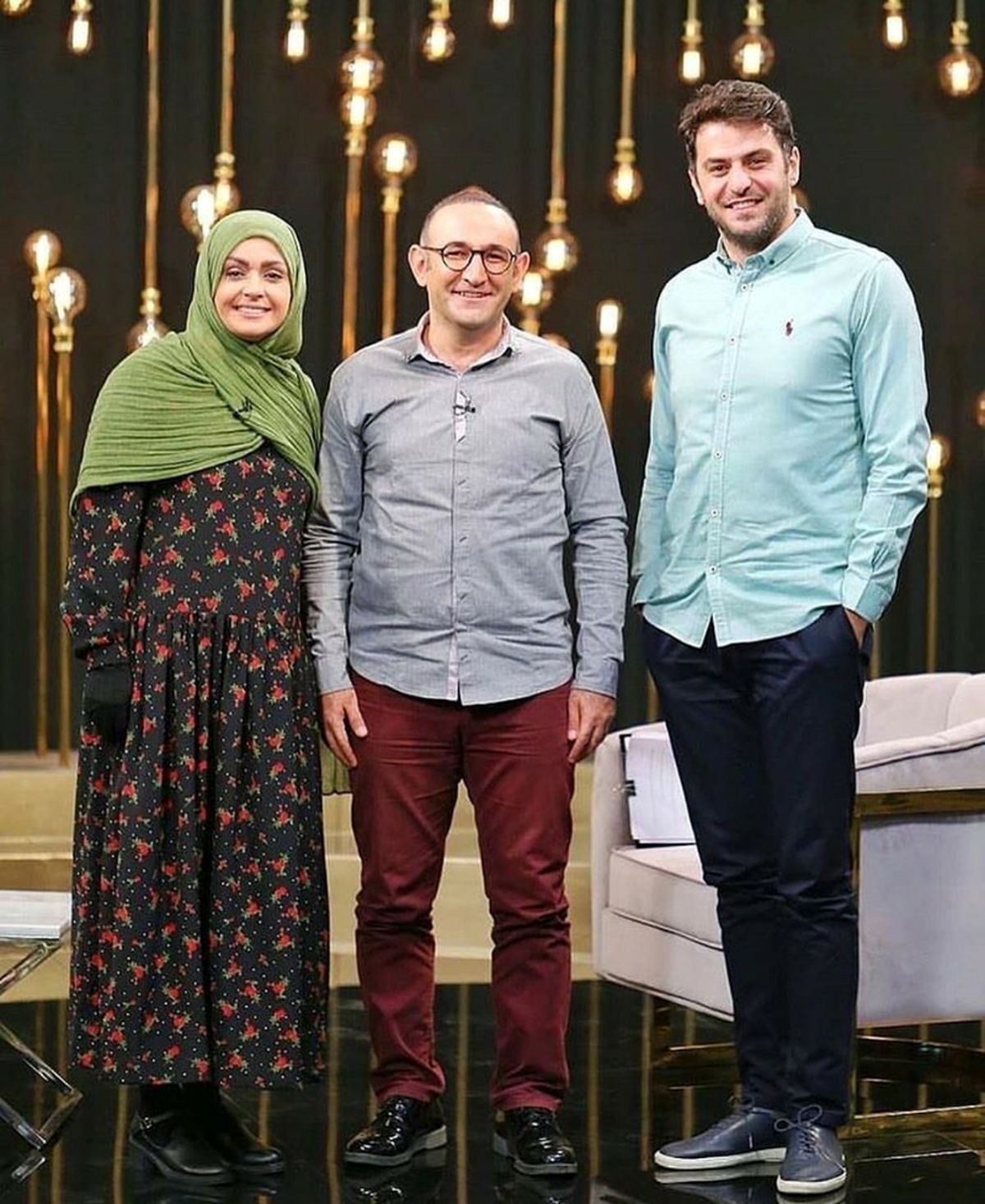 اوس موسی و خانمش با مجری خوشتیپ شبکه 1+عکس