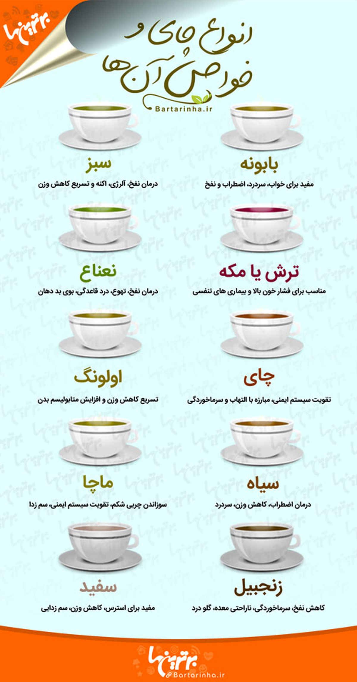 انواع چای و خواص آن‌ها!/عکس
