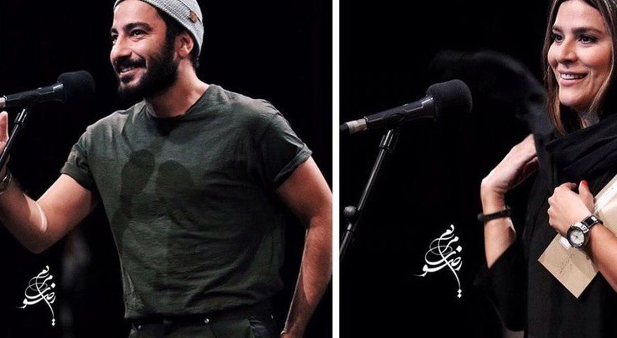 سحر دولتشاهی و نوید محمدزاده در مراسمی مربوط به هومن سیدی