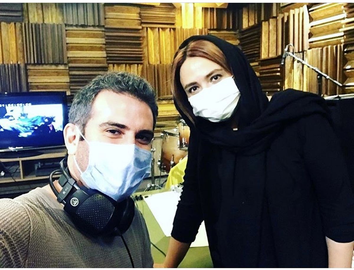 سلفی هوتن شکیبا با خانم بازیگر + عکس