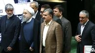 رروحانی با چه کسانی وارد مجلس شد؟