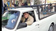 رانندگی شهروز ابراهیمی با وانت + عکس