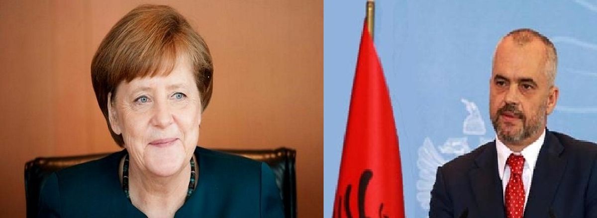«آنگلا مرکل» صدر اعظم آلمان که امروز میزبان «ادی راما» نخست وزیر آلبانی