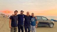 عکس لب دریایی علیرضا نیکبخت با دوستانش