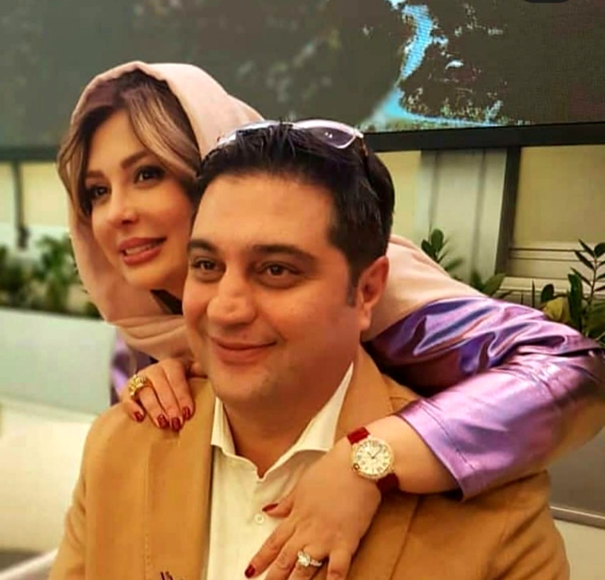 حضور خانم بازیگر در کنار همسرش
