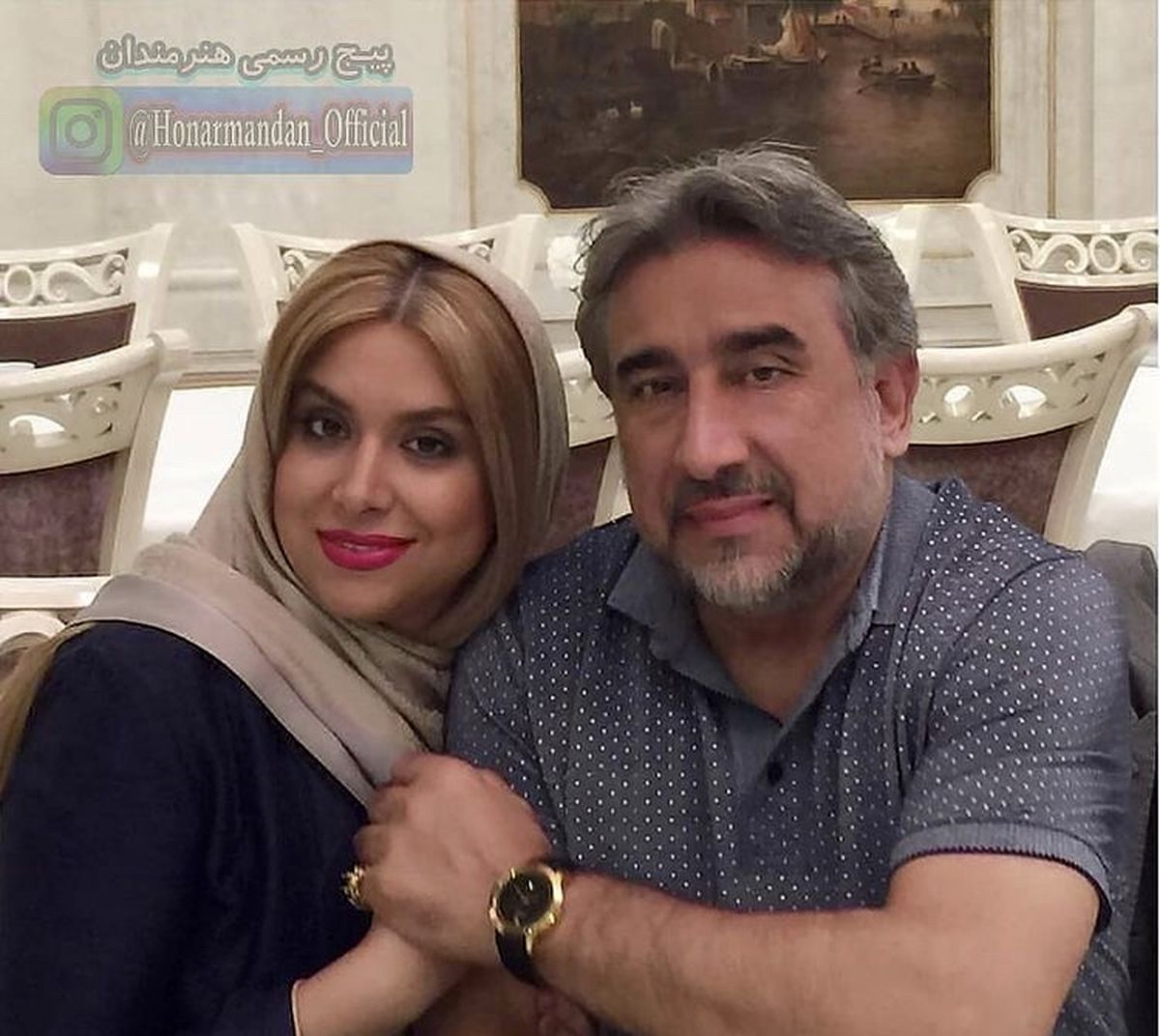 محمود دینی و همسرش درکنار هم + عکس
