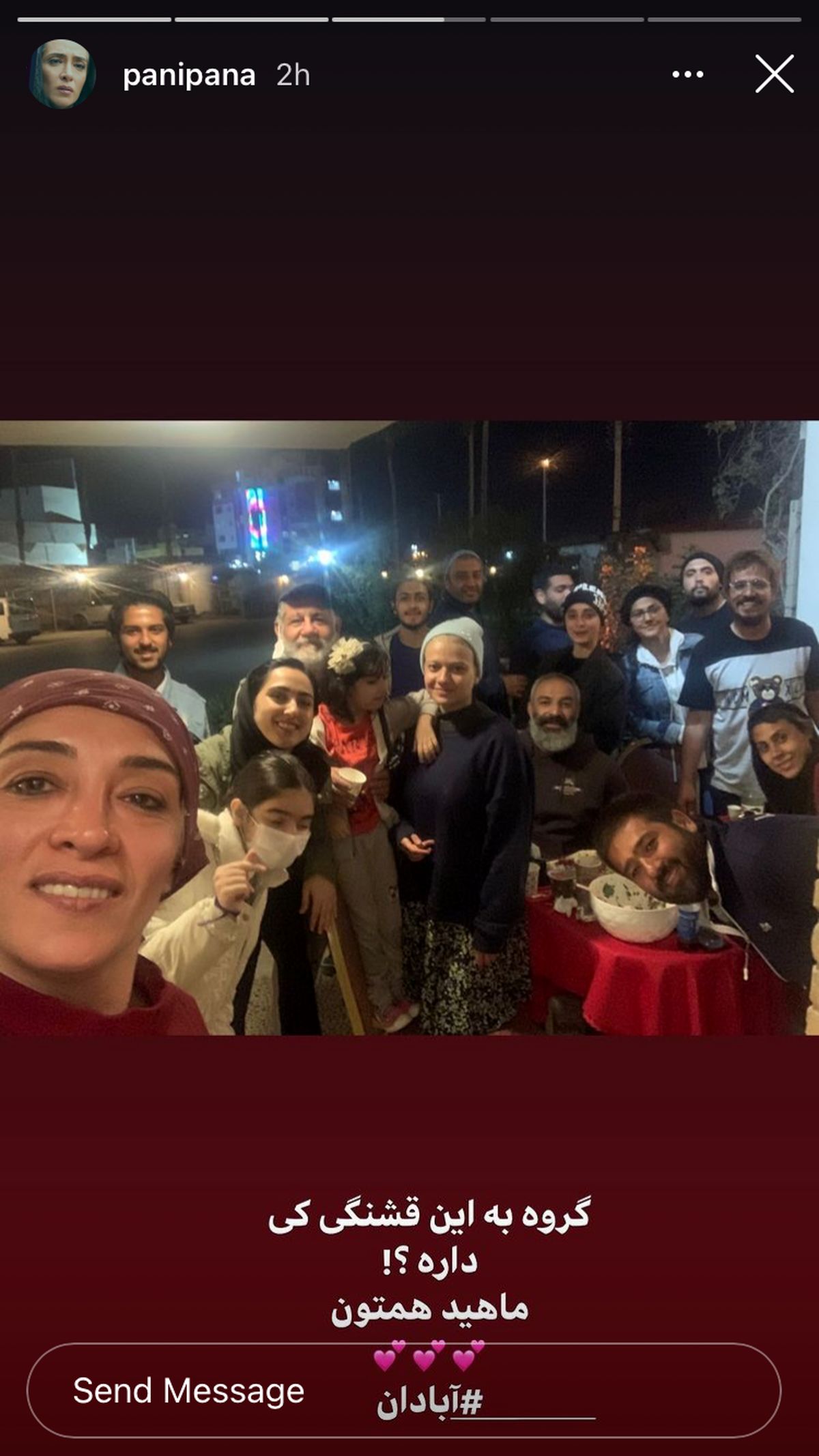 سلفی پانته آ پناهی ها با گروه قشنگش + عکس