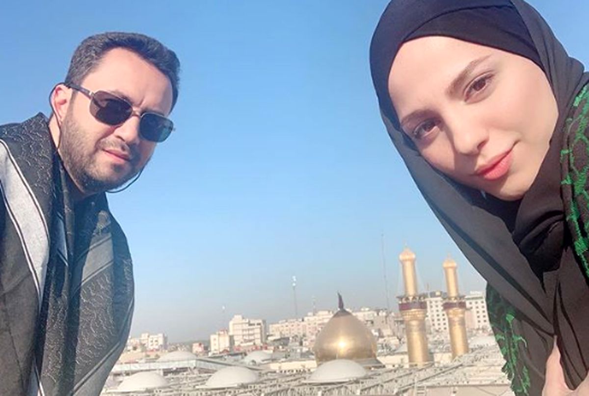 خانم مجری و همسرش در کربلا+عکس