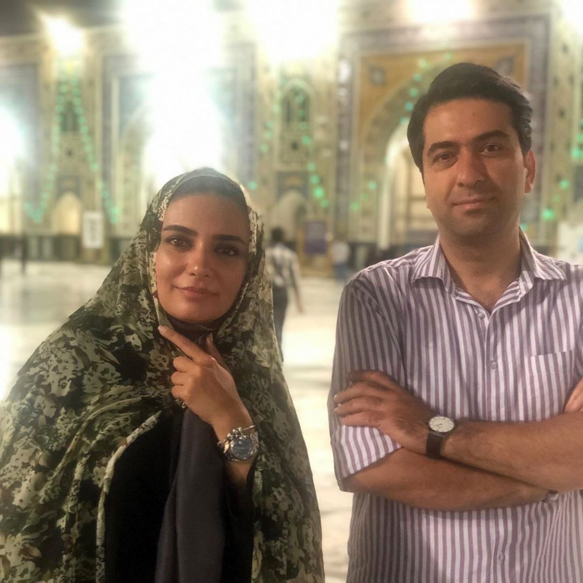 لیندا کیانی و آقای خواننده در مشهد+عکس