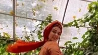 عکس شاد و سرحال دختر ستایش در گلخانه