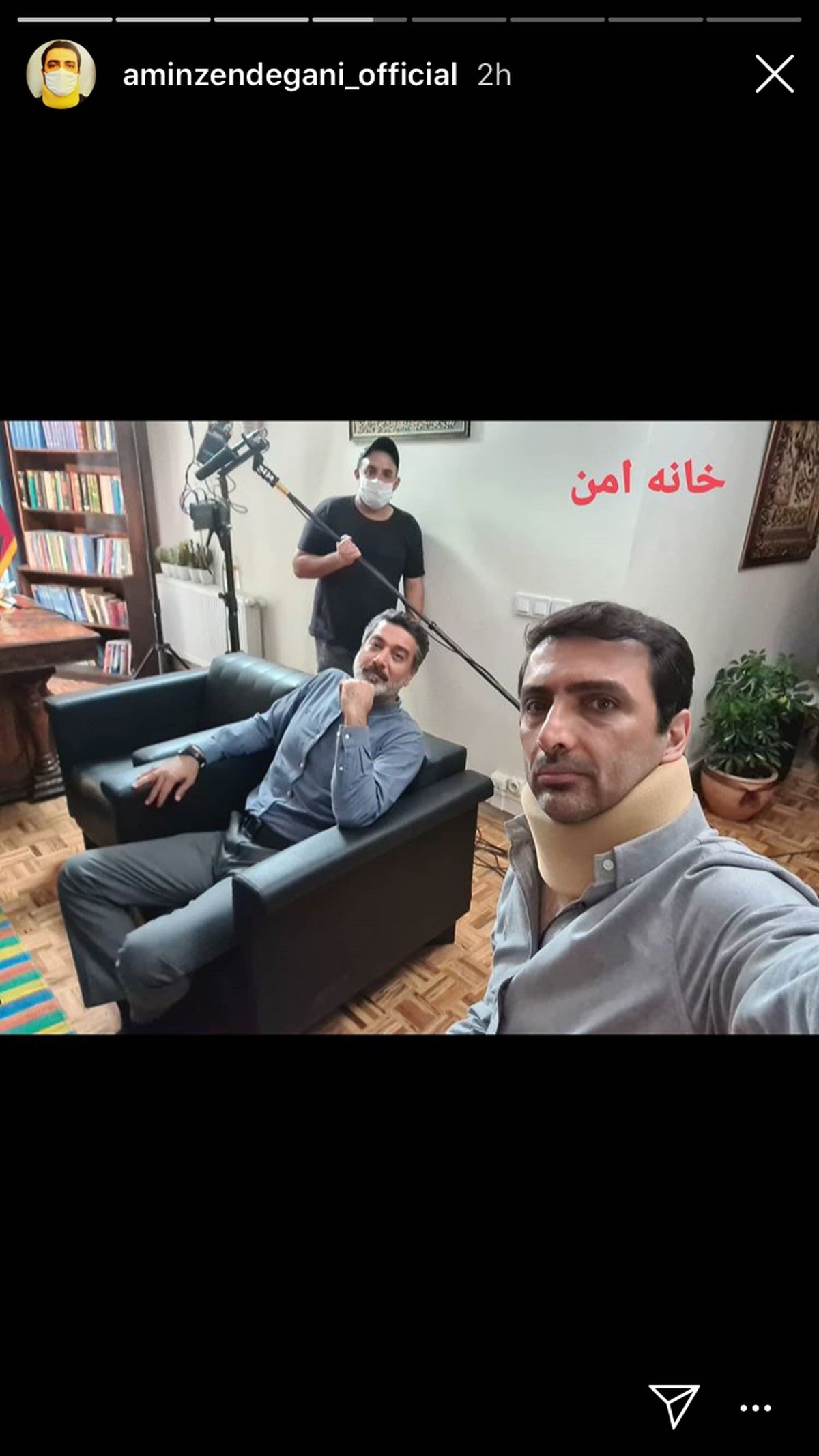 حمیدرضا پگاه و امین زندگانی در پشت صحنه خانه امن + عکس