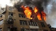 حریق در یک ساختمان ۶ طبقه در قزوین