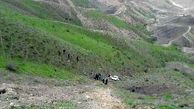 سقوط خودرو سواری به عمق ۱۰ متری دره
