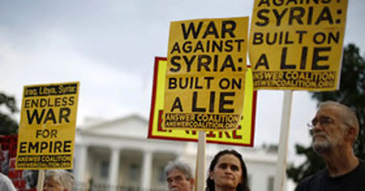 موج تظاهرات مردمی علیه حمله احتمالی آمریکابه سوریه