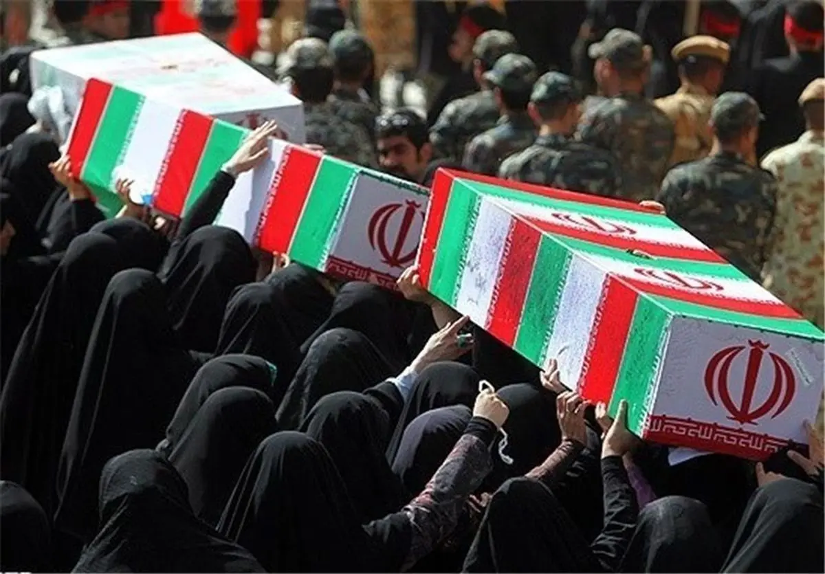  تشییع و تدفین پیکر مطهر ۸ شهید گمنام در بوستان فدک 