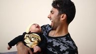 کلافگی محمد حسین میثاقی و پسر کوچولوش+عکس