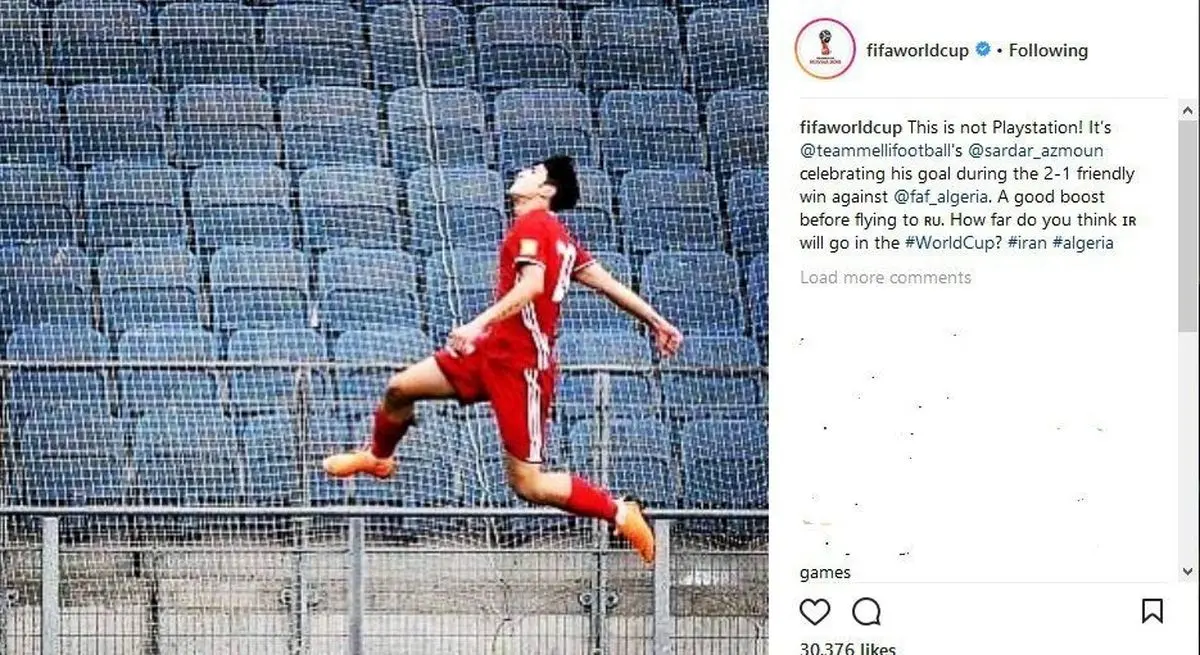 واکنش فیفا به بازی تیم ملی فوتبال ایران