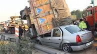 9 کشته و زخمی در پی برخورد خودرو ال 90 با یک کامیون