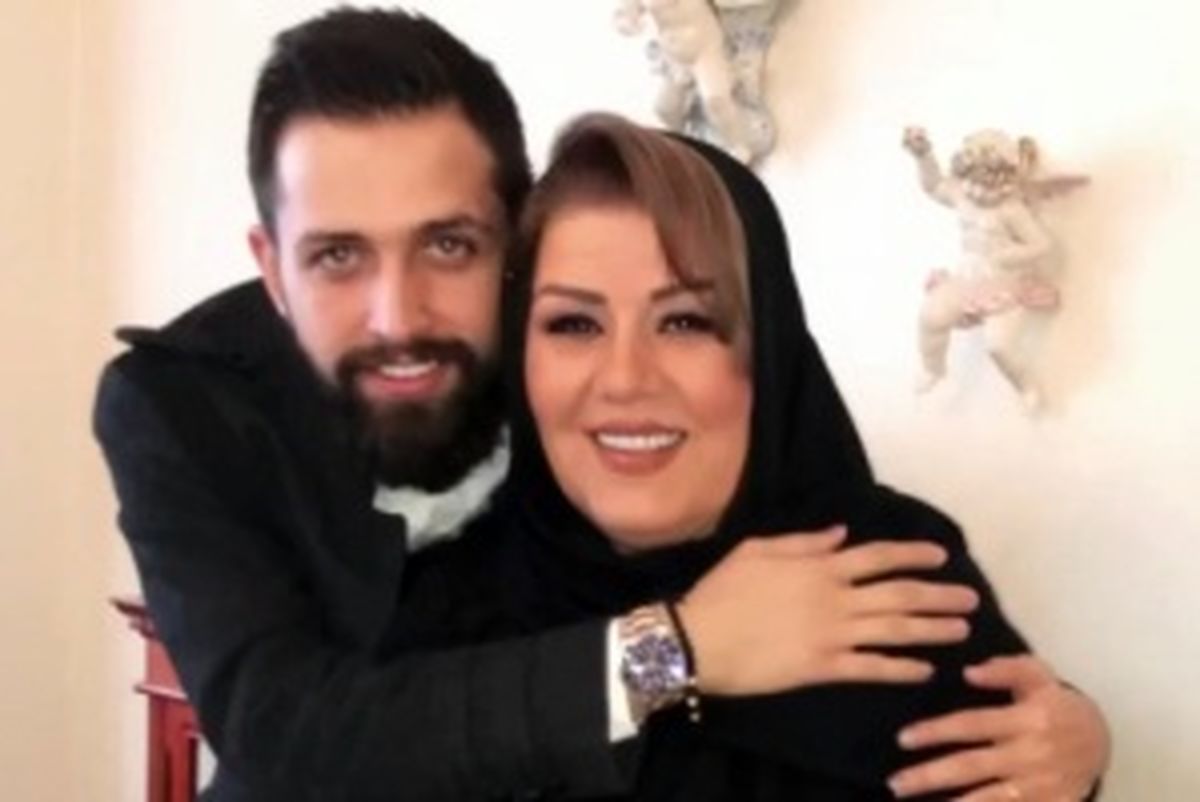 بوسه محسن افشانی بر صورت مادر زنش/ عکس