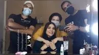 صمیمیت سحر دولتشاهی با عوامل پشت صحنه + عکس