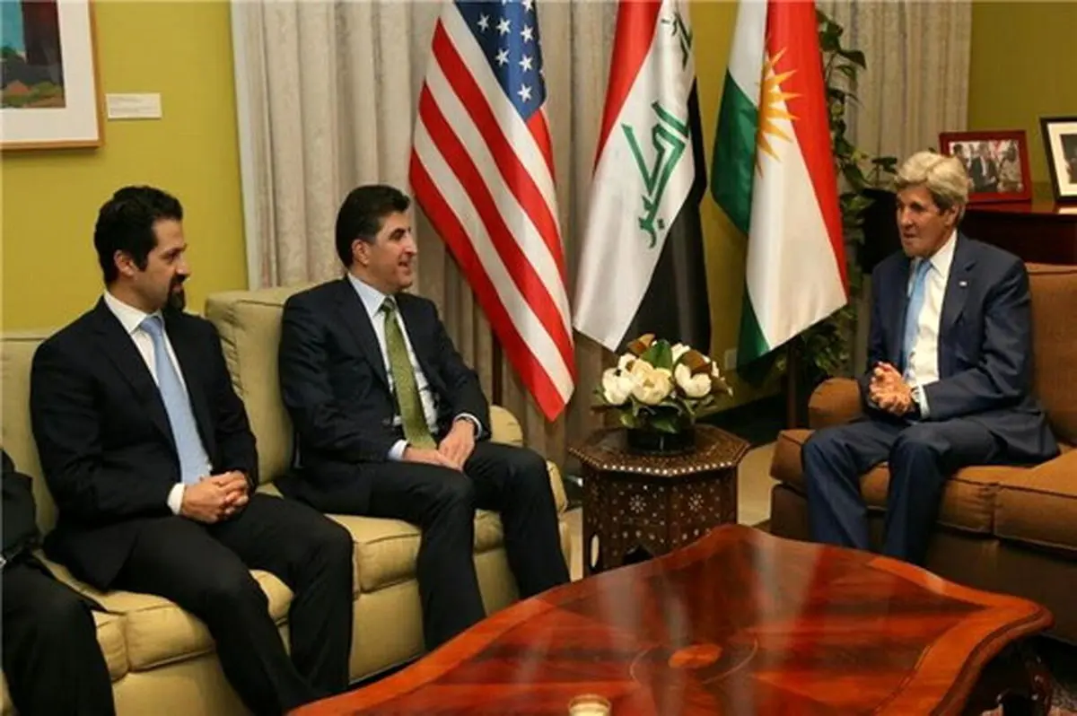 توافقات پنهانی کری با هیات اعزامی جدایی طلبان کردستان/ وعده های وزیر خارجه آمریکا به تیم بارزانی