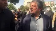 محسن هاشمی در مراسم تشییع شهید حججی/ عکس