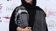 تیپ مشکی مرجانه گلچین در جشن حافظ