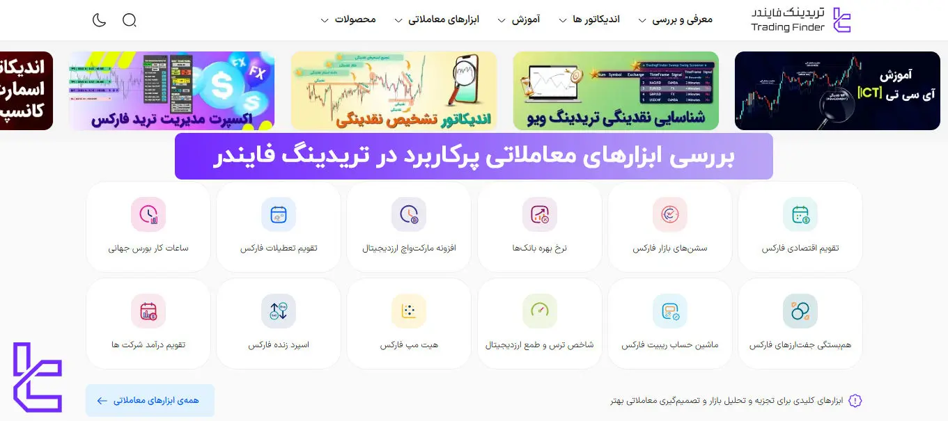 تریدینگ فایندر و ابزارهای آن
