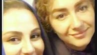 هانیه توسلی و بهنوش بختیاری در پشت صحنه بی‌صدا حلزون