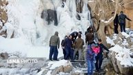 یخ بستن آبشار گنجنامه (عکس)