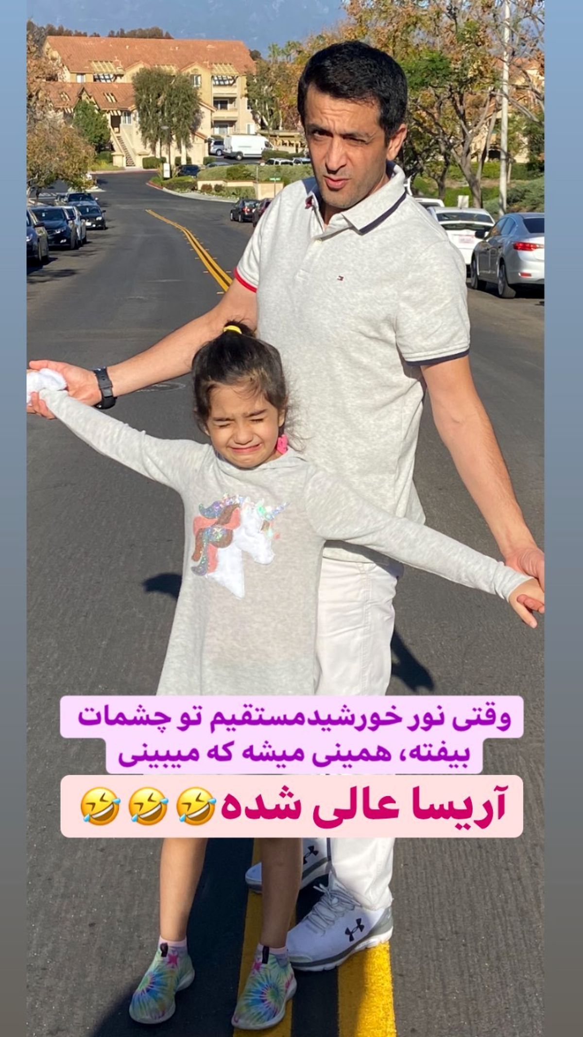 بازیگر جوان و دخترش در خیابان های آمریکا + عکس